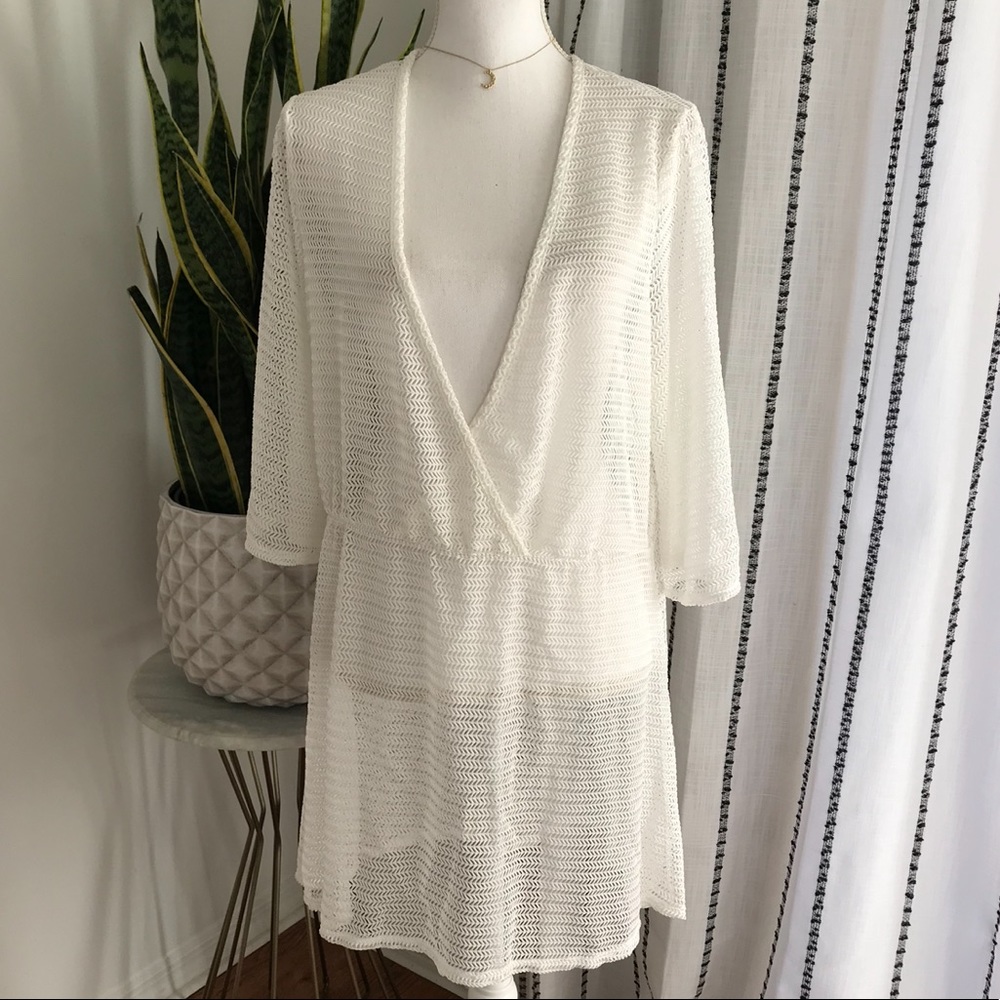 🌴Jordan Taylor White Swimsuit Cover Up Sz XL